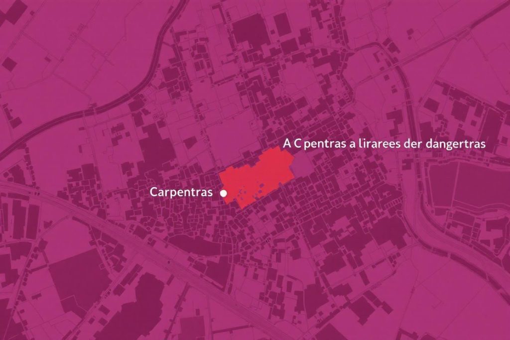 Vue aérienne de la ville de Carpentras en rose et rouge